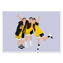 ilustracion personalizada equipo femenino amigas regalo