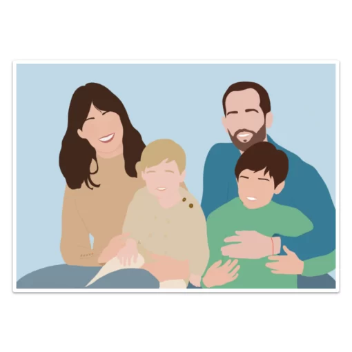 ilustracion personalizada familia