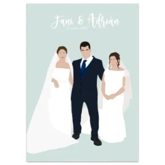 ilustracion regalo de boda para familia