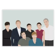 ilustraciones personalizadas familiar varias fotos