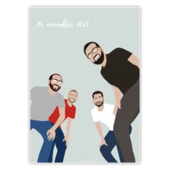 ilustraciones personalizadas grupo de amigos
