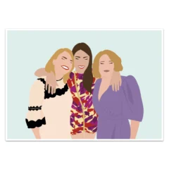 ilustraciones personalizadas para grupos de amigas regalo original