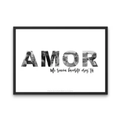 palabra amor con fotos lamina personalizada