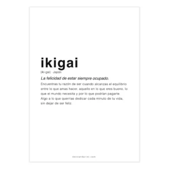 lamina con frase ikigai laminas para enmarcar