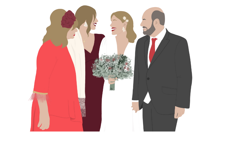 ilustraciones para bodas regalo familiares