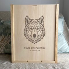 caja de madera para copas de vino personalizada