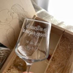 copa de vino grabada con laser